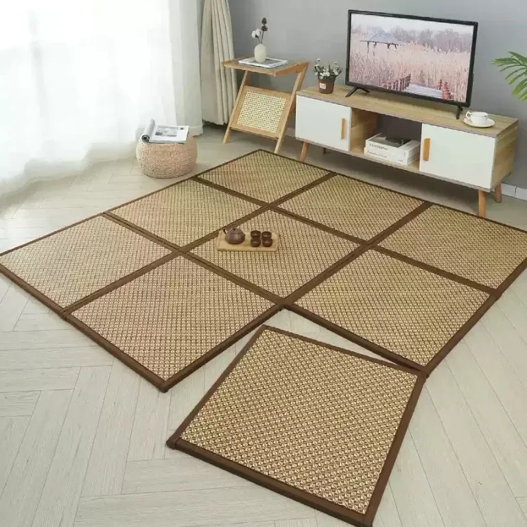 Tapis d'été en rotin style japonais pour salon – Image 4
