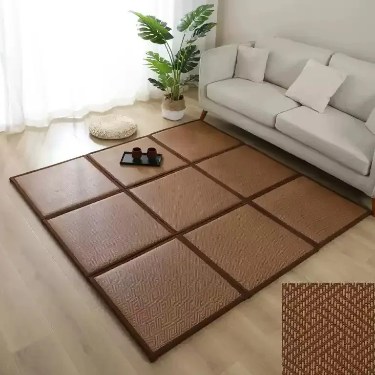 Tapis d'été en rotin style japonais pour salon – Image 5