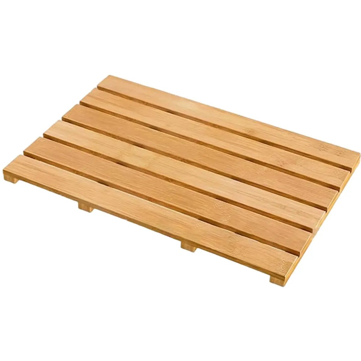 Tapis de bain en bambou antidérapant pour douche