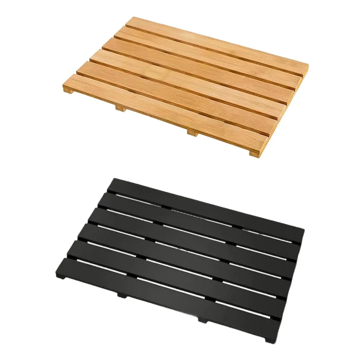 Tapis de bain en bambou antidérapant pour douche – Image 3