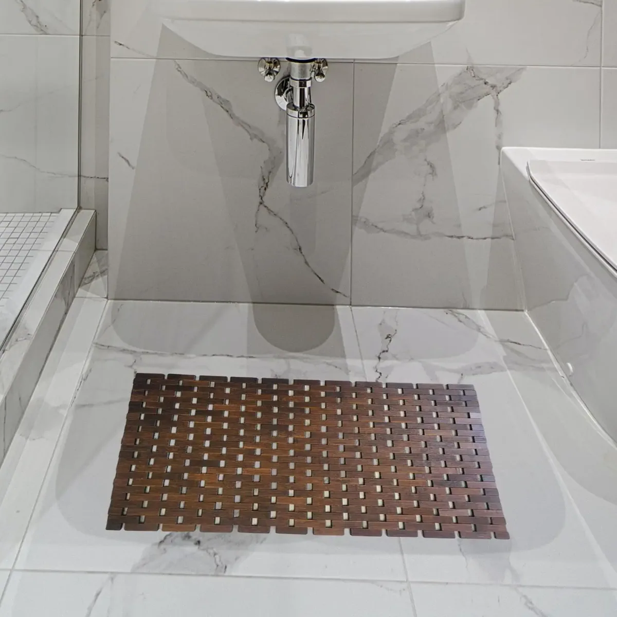 Tapis de bain en bambou naturel pour salle de bain – Image 2