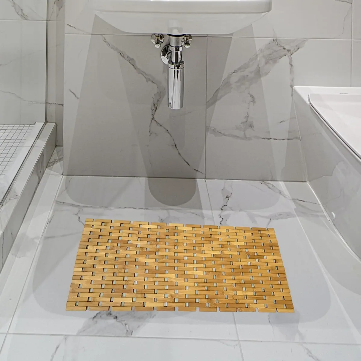 Tapis de bain en bambou naturel pour salle de bain – Image 3