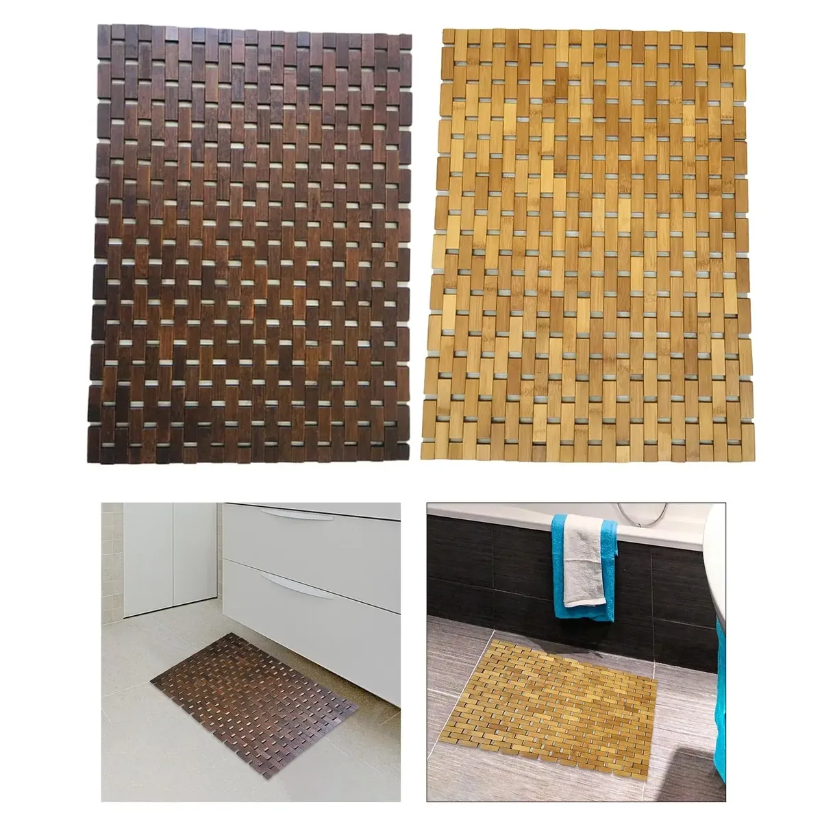 Tapis de bain en bambou naturel pour salle de bain – Image 4