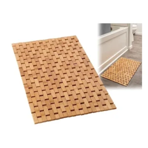 Tapis de bain pliable en bambou naturel HY823