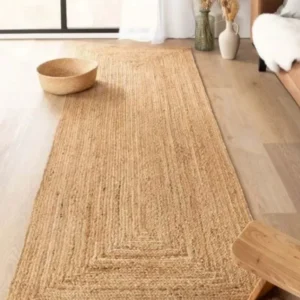 Tapis de couloir en jute tissé main, style bohème