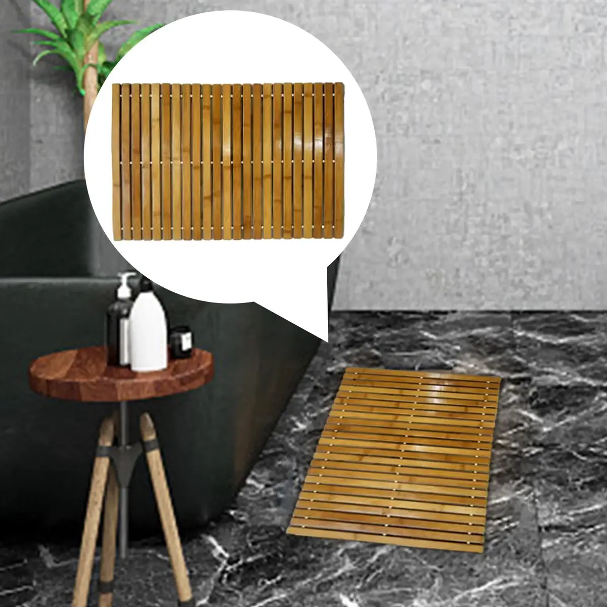 Tapis de sol bambou pour salle de bain - modèle Bathroom Bamboo Floor Mat – Image 2