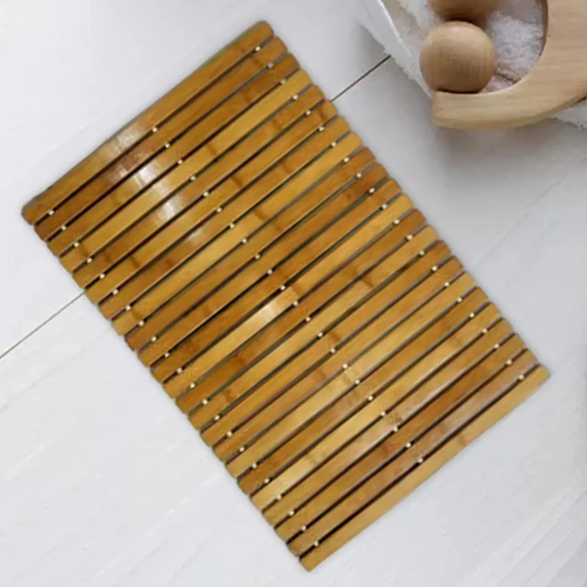 Tapis de sol bambou pour salle de bain - modèle Bathroom Bamboo Floor Mat – Image 3