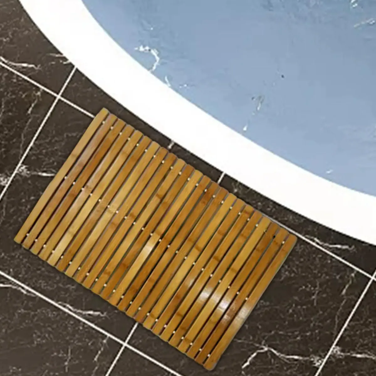 Tapis de sol bambou pour salle de bain - modèle Bathroom Bamboo Floor Mat – Image 4