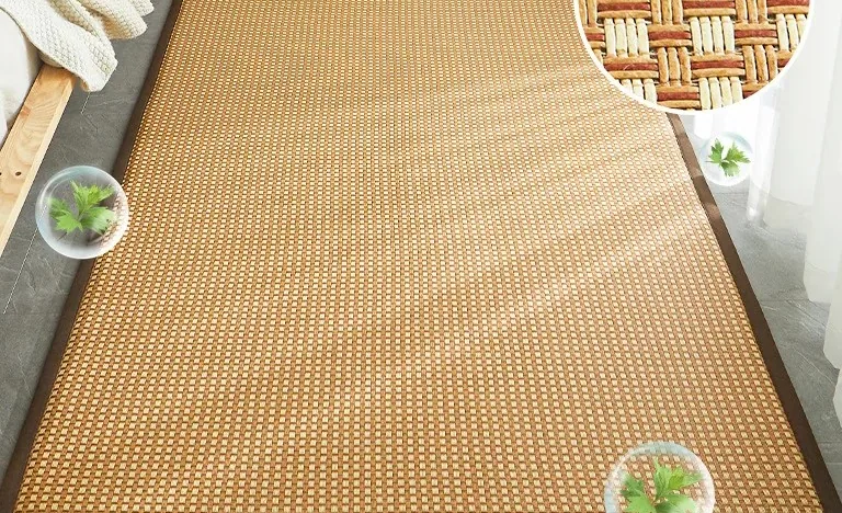 Tapis en bambou style tatami rectangulaire
