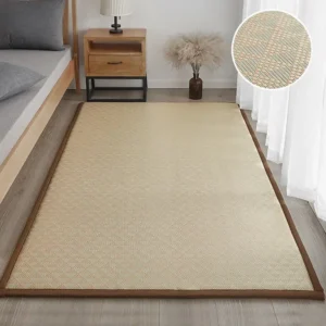 Tapis en fibre de bambou rectangulaire RRXH0983