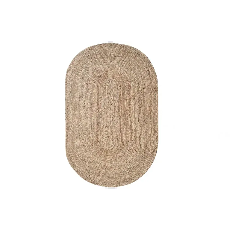 Tapis en rotin tissé main ovale ou rond style japonais