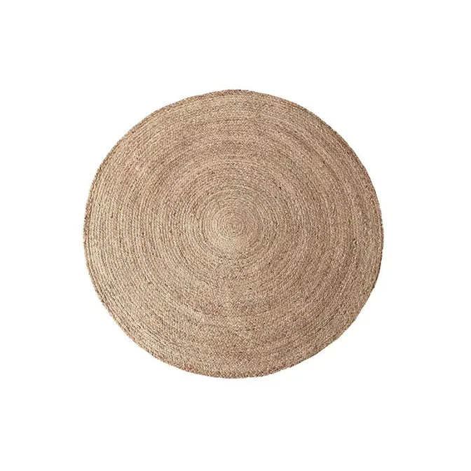 Tapis en rotin tissé main ovale ou rond style japonais – Image 2
