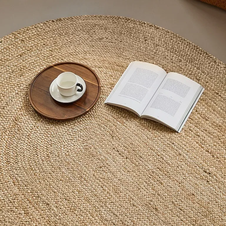 Tapis rectangulaire en jute tissé main double face – Image 2