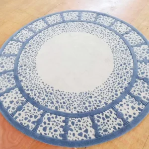 Tapis rond en laine style persan, fait main