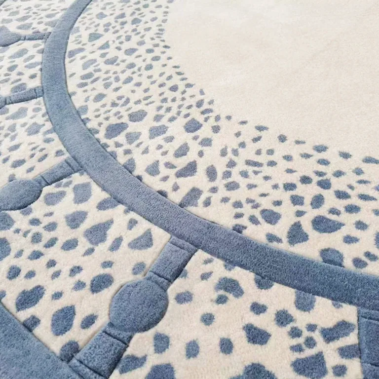 Tapis rond en laine style persan, fait main – Image 2