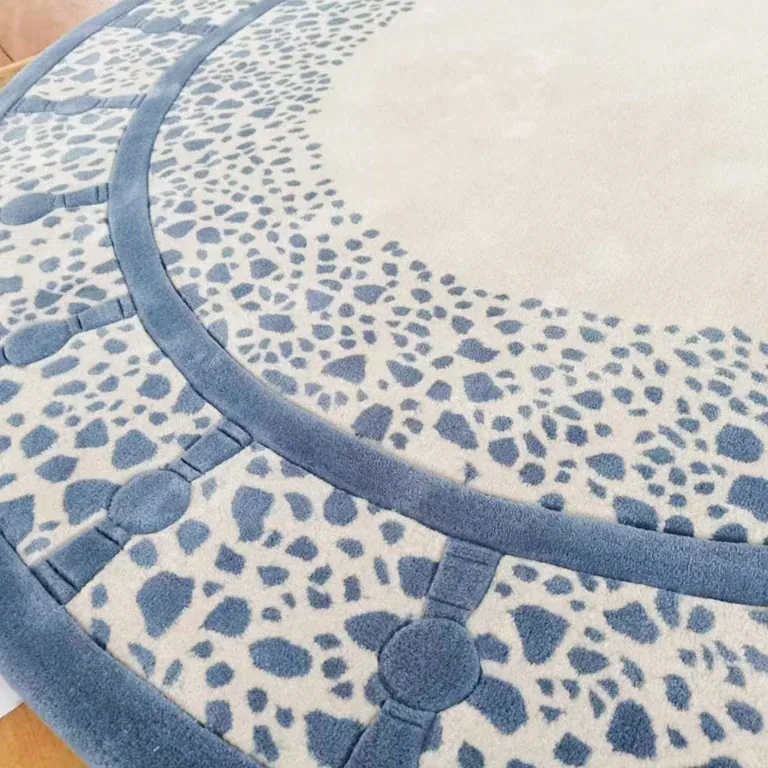 Tapis rond en laine style persan, fait main – Image 3