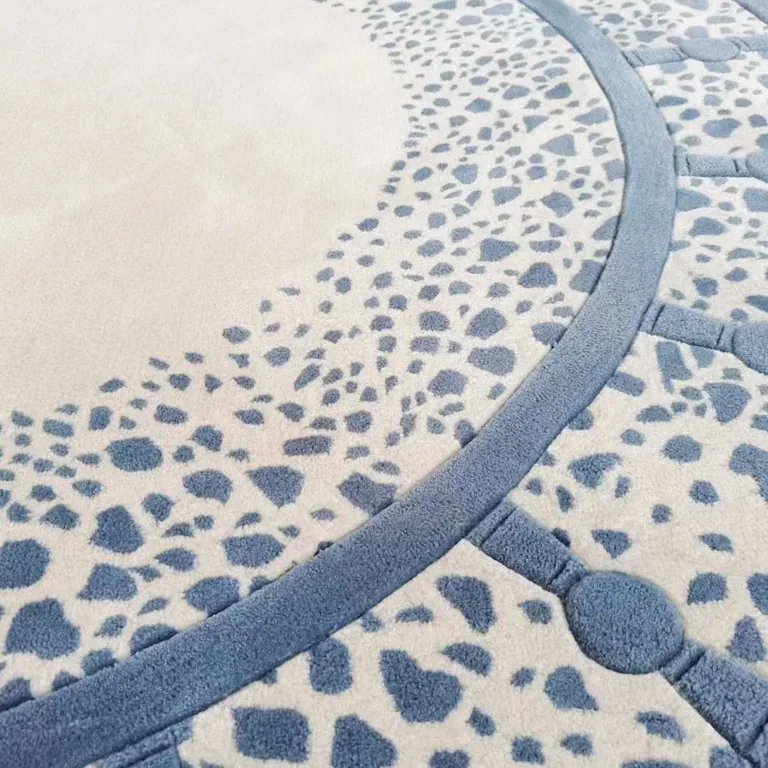 Tapis rond en laine style persan, fait main – Image 4