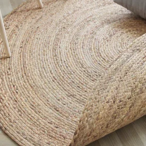 Tapis rond en paille tressée pour salon et chambre