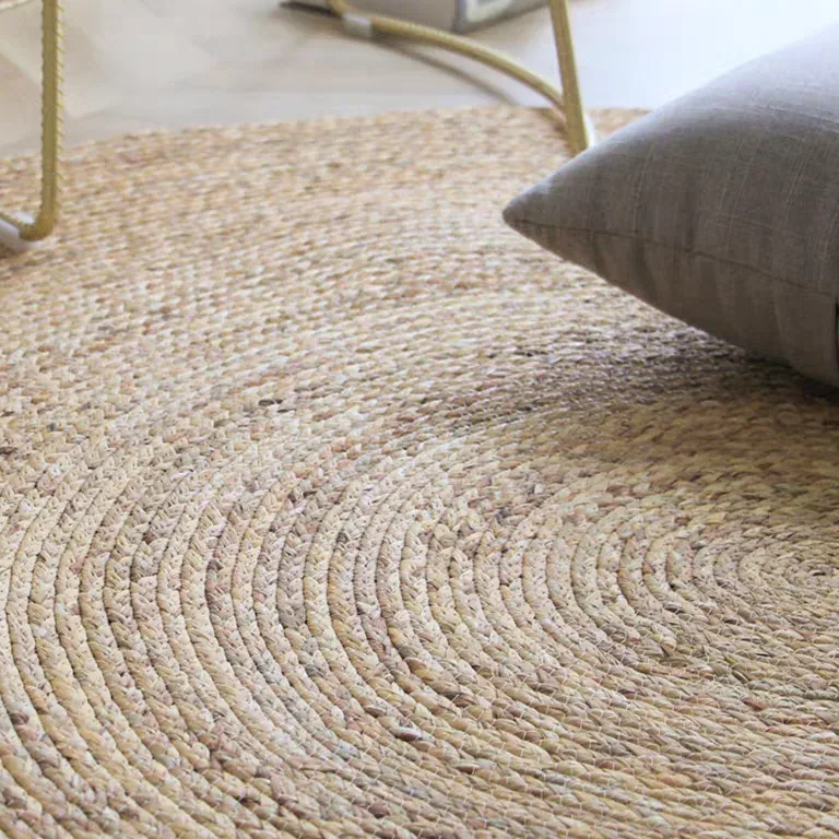 Tapis rond en paille tressée pour salon et chambre – Image 3