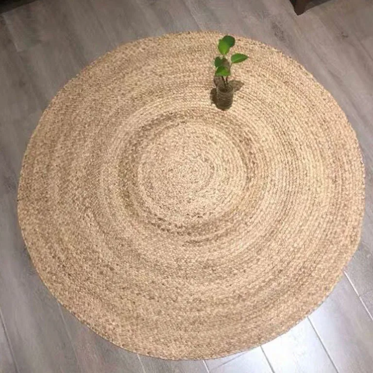 Tapis rond ovale en rotin tissé main pour intérieur – Image 4