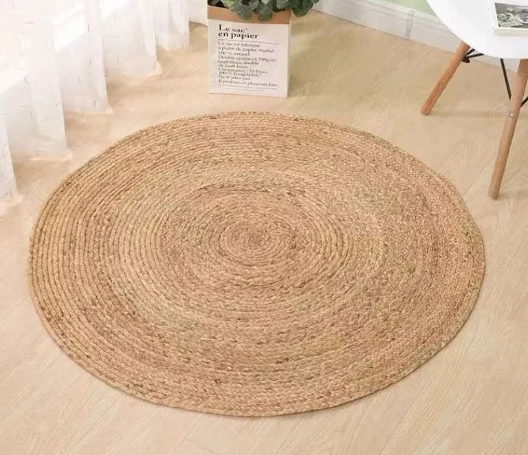 Tapis rond tissé à la main en sisal et jute – Image 2