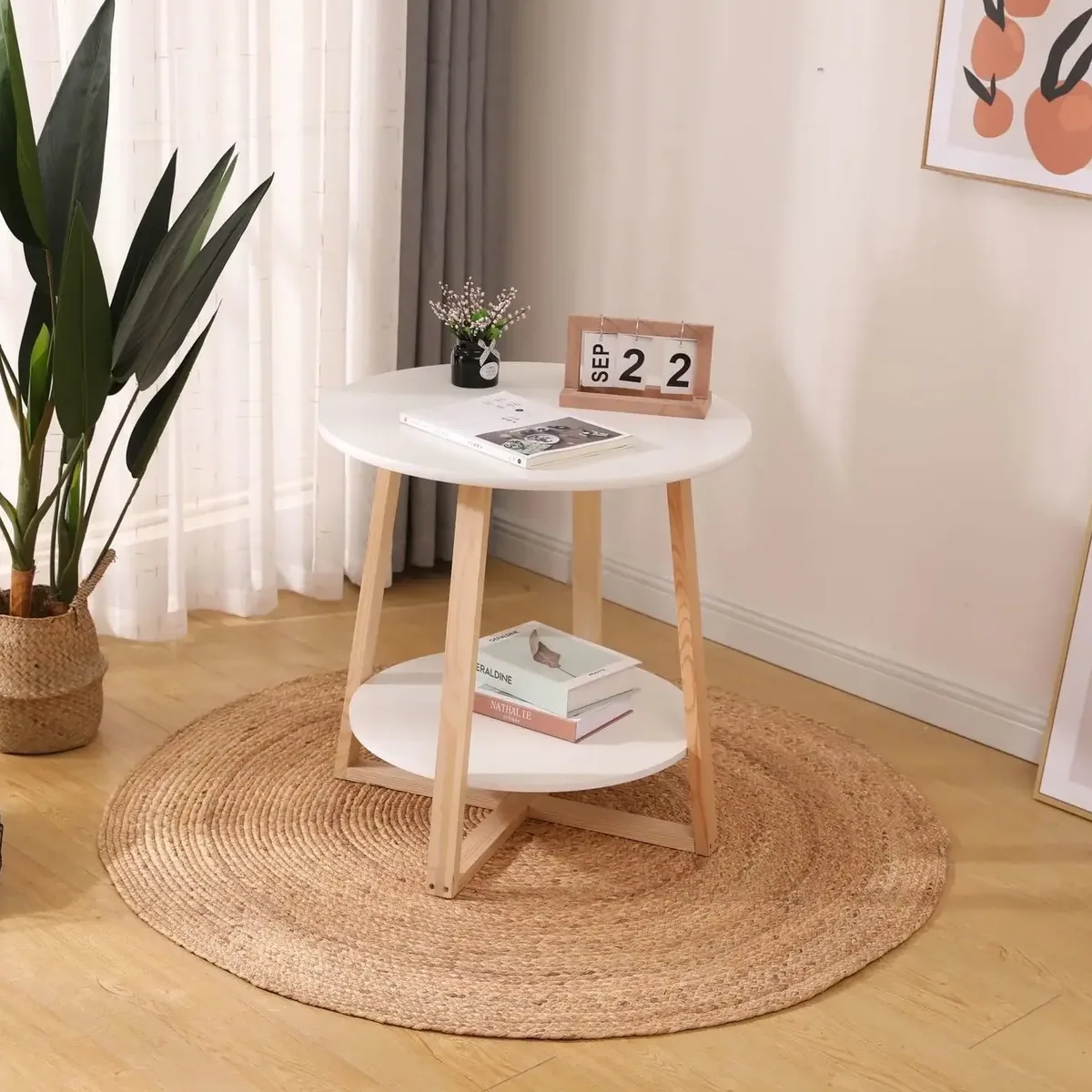 Tapis rond tissé à la main en sisal et jute – Image 4
