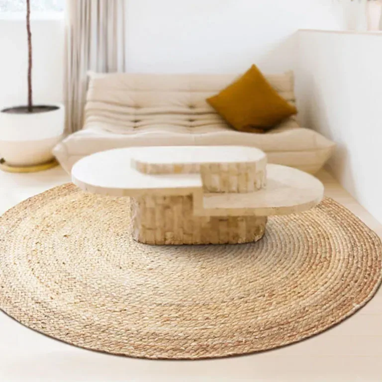 Tapis rond tissé en herbe de mer pour salon