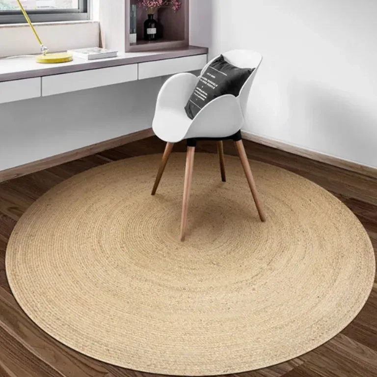 Tapis rond tissé en herbe de mer pour salon – Image 2