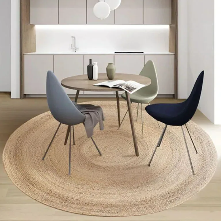 Tapis rond tissé en herbe de mer pour salon – Image 3