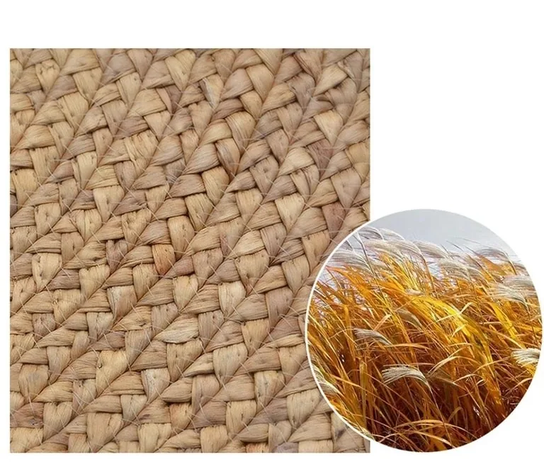 Tapis rond tissé en herbe de mer pour salon – Image 4