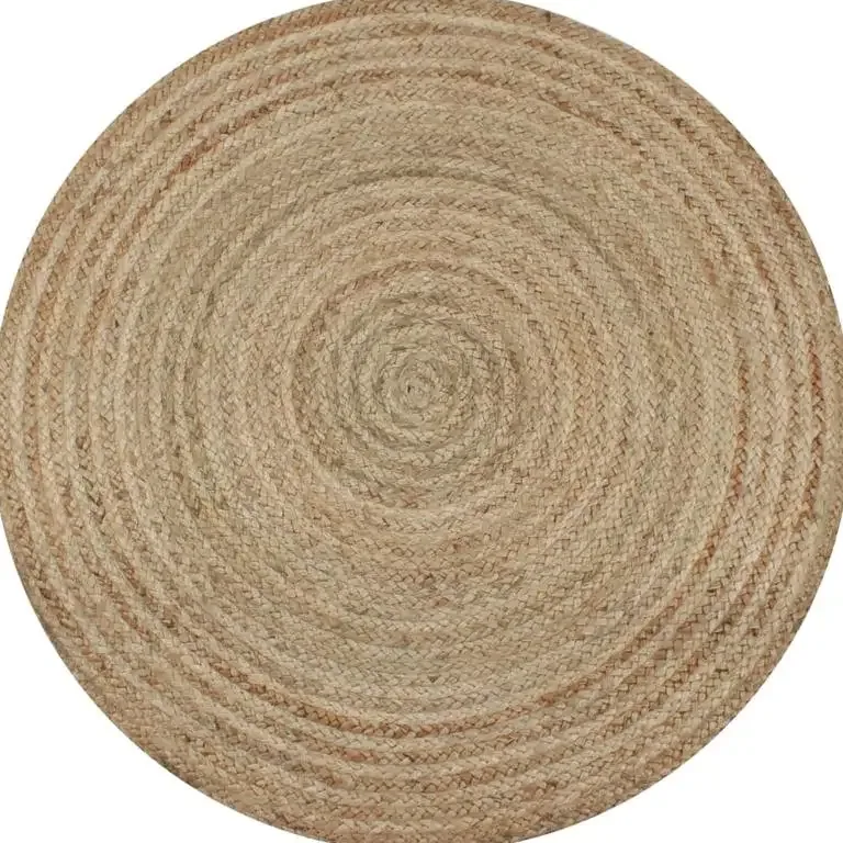 Tapis rond tressé en jute 150 cm – Image 2