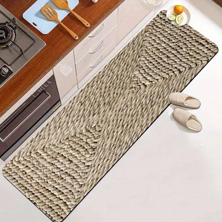 Tapis rotin tissé 3D antidérapant pour cuisine – Image 2