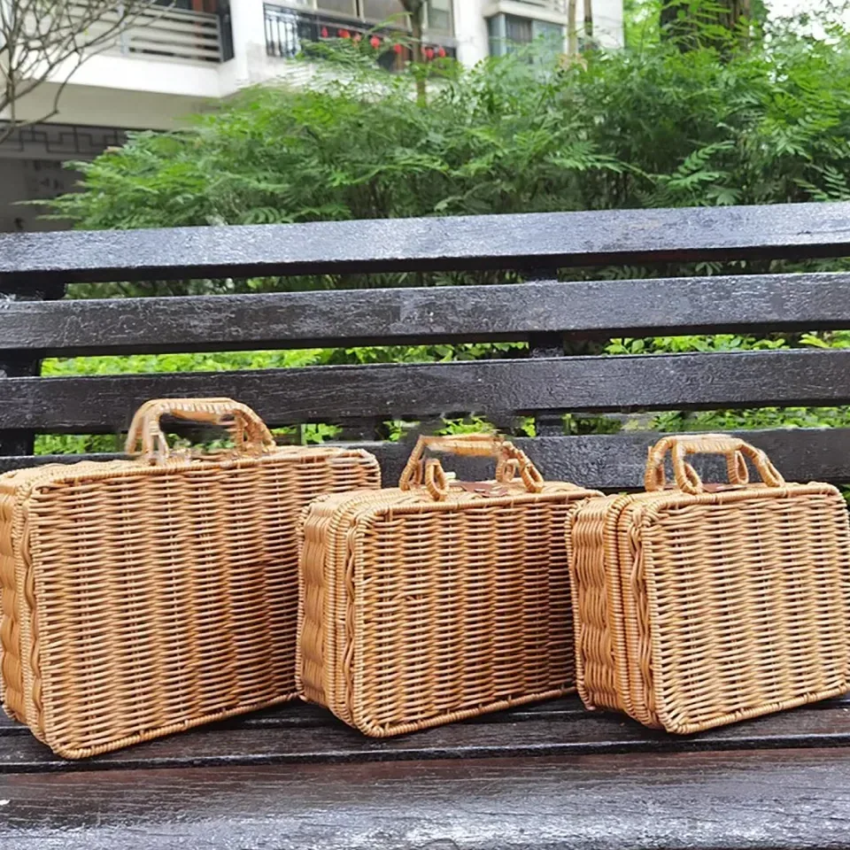 Valise de rangement en rotin tressé pour accessoires – Image 3