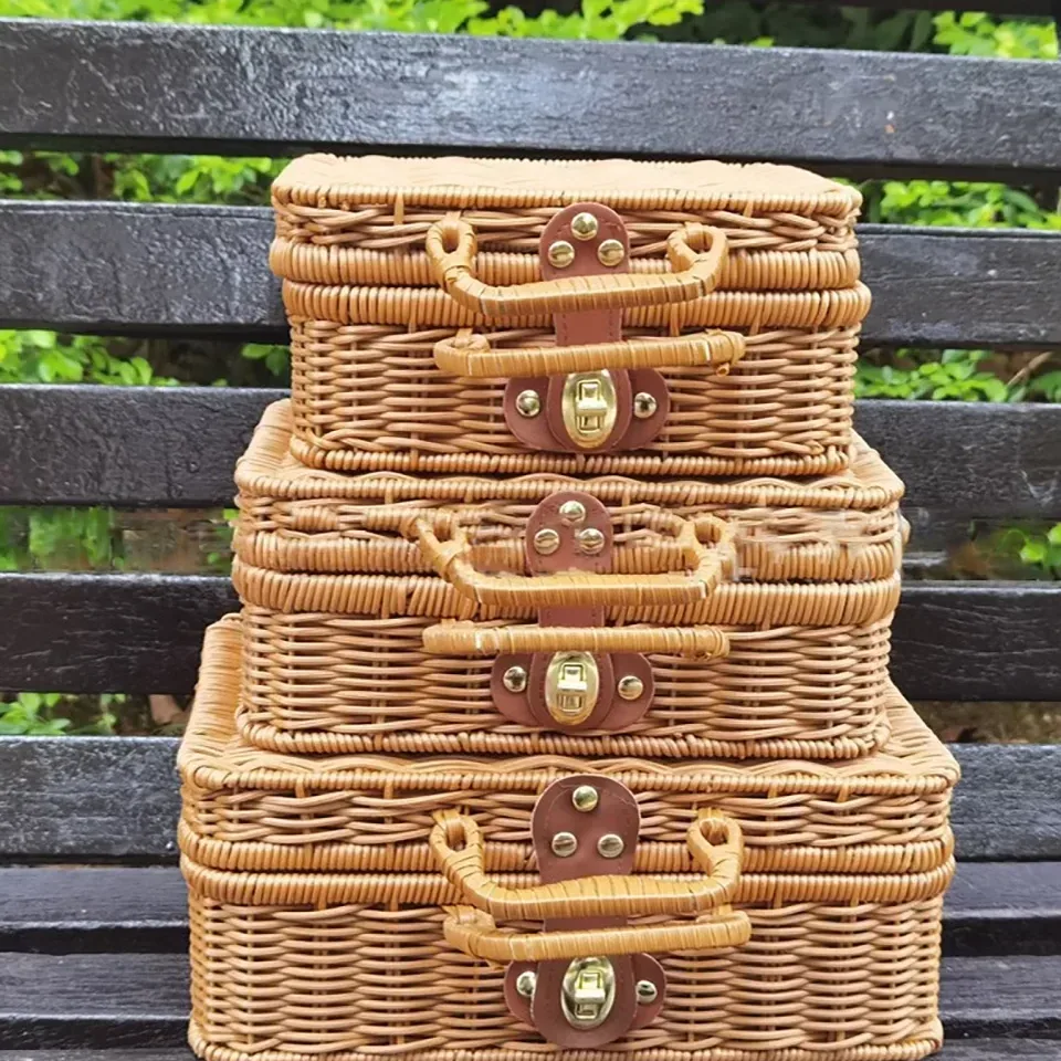 Valise de rangement en rotin tressé pour accessoires – Image 4