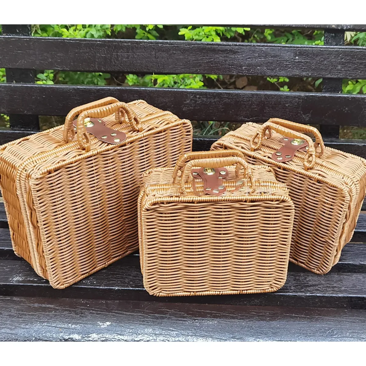 Valise de rangement en rotin tressé pour accessoires – Image 5