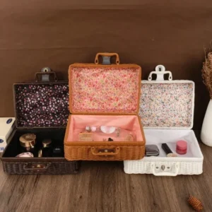 Valise panier en bambou tressé pour rangement
