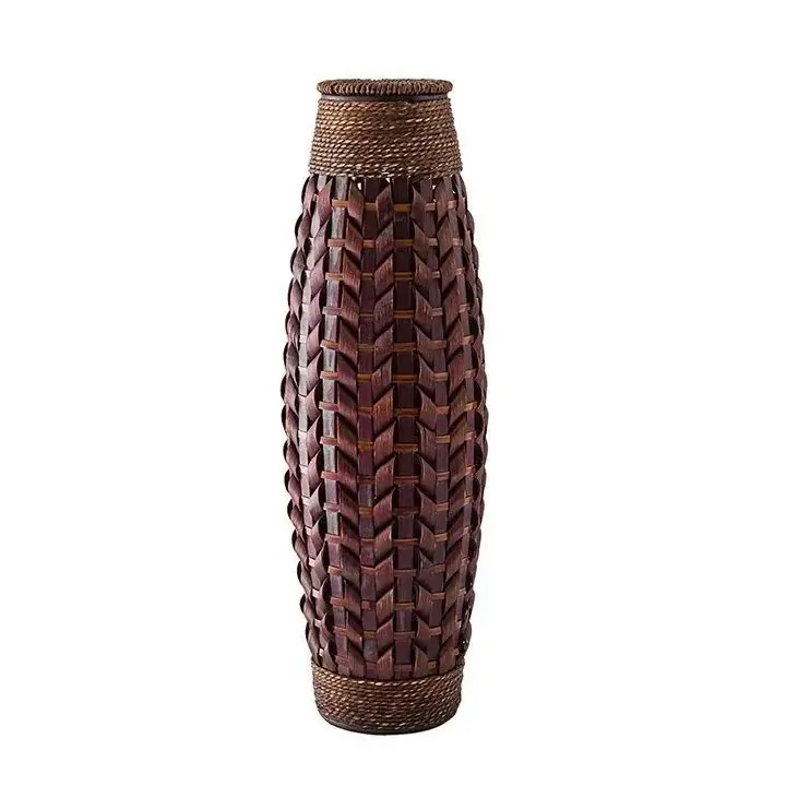 Vase en bambou tissé fait main pour fleurs séchées – Image 5