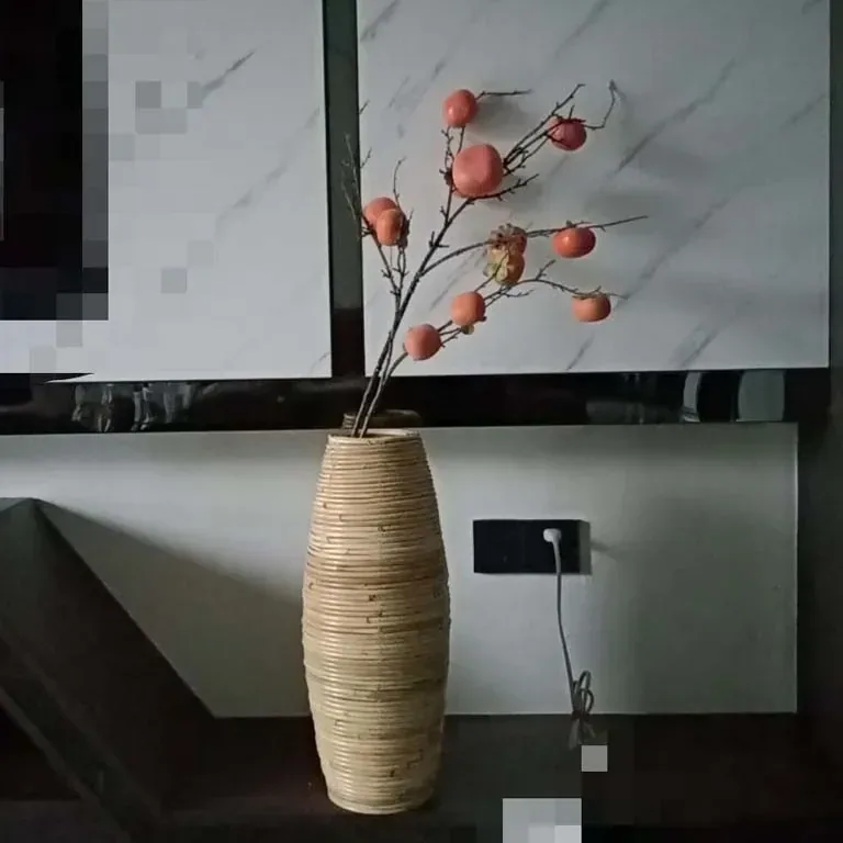 Vase en rotin bambou tressé pour sol 30–40 cm – Image 2