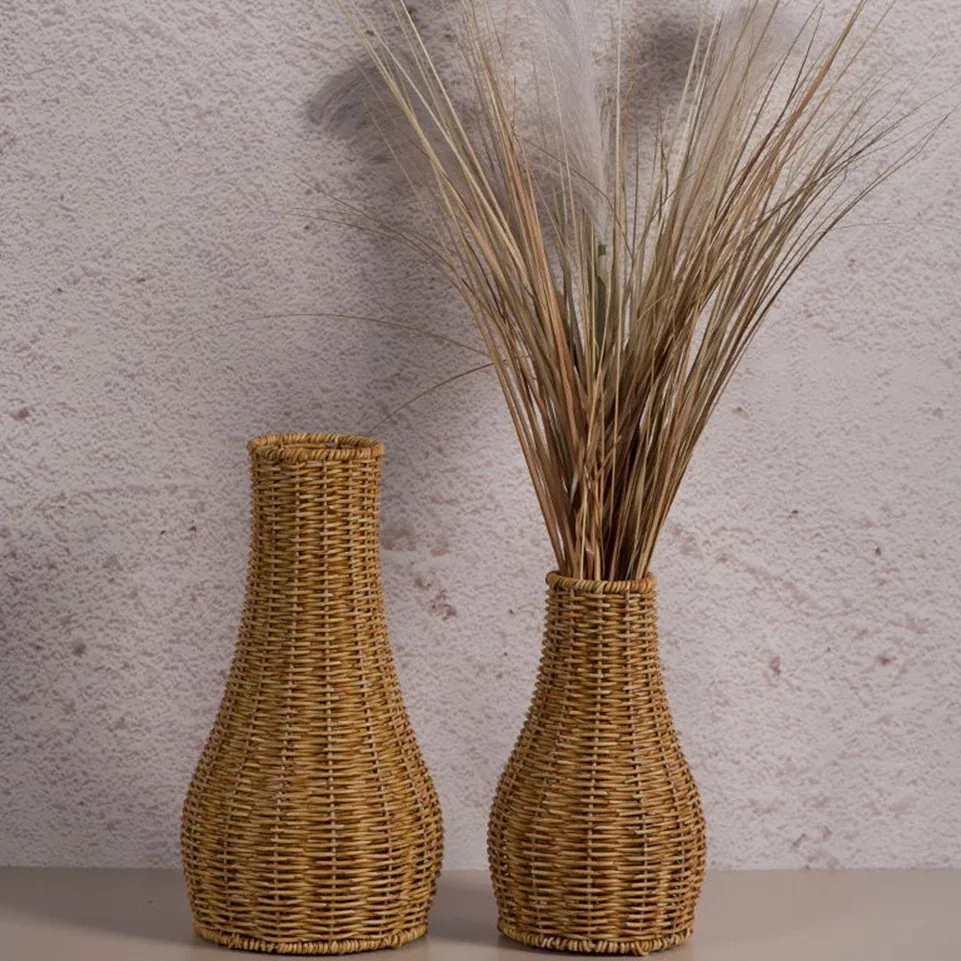 Vase en rotin imitation tissé main, modèle unique – Image 3