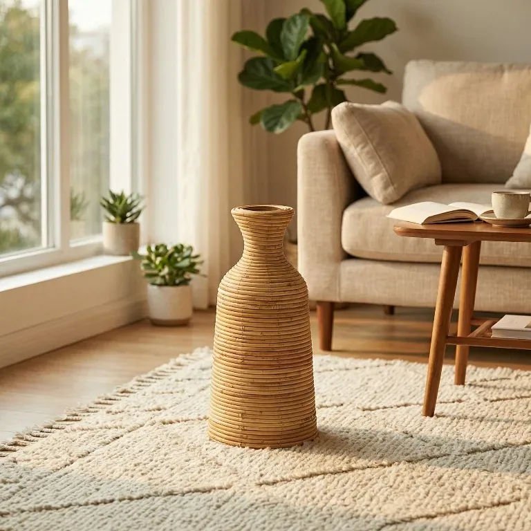 Vase en rotin nordique haut de gamme pour table – Image 2