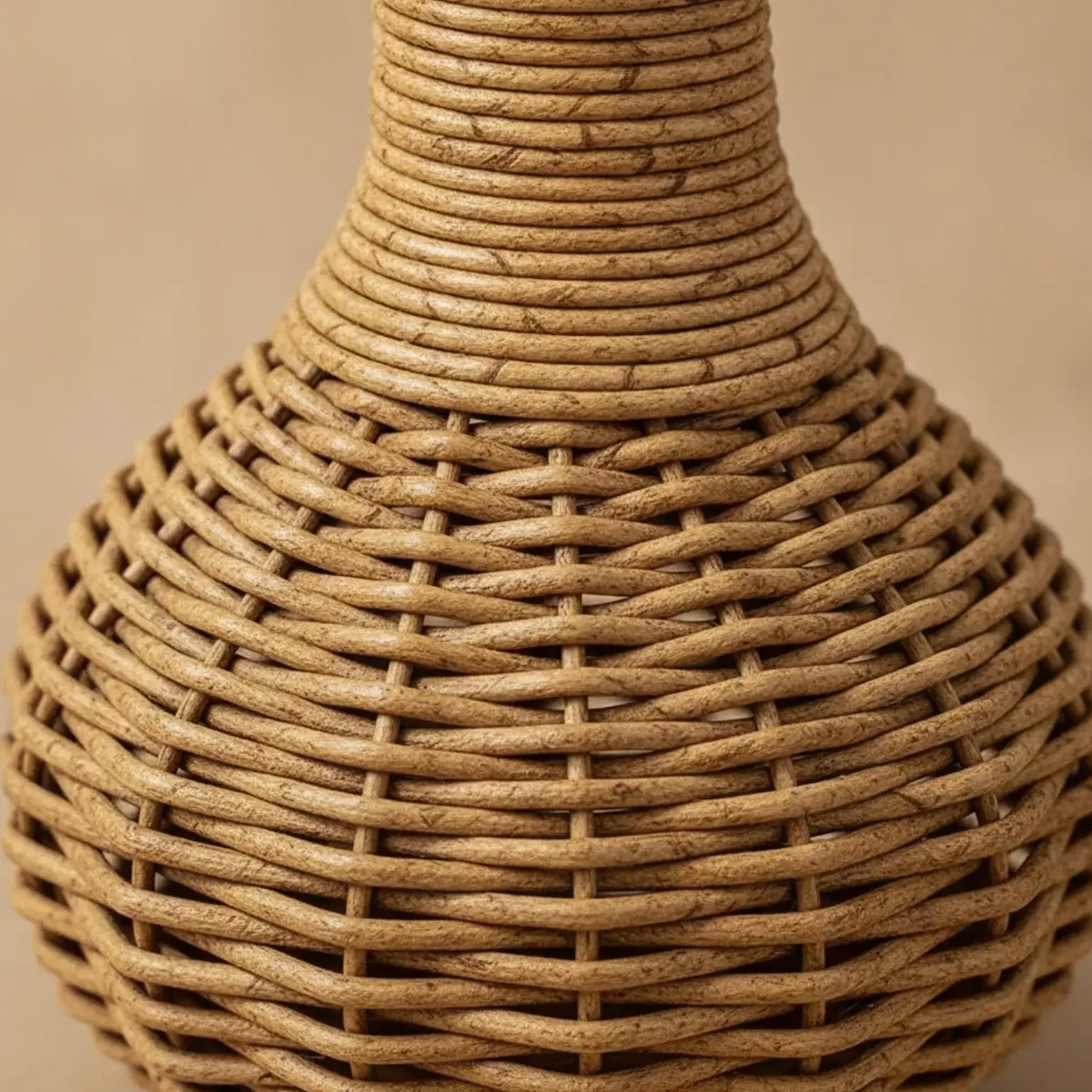 Vase en rotin rustique pour étagères et café – Image 3