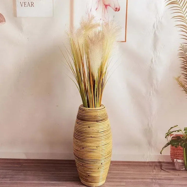 Vase en rotin tressé à la main pour sol 30–40 cm – Image 2
