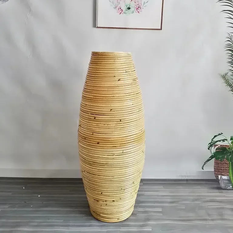 Vase en rotin tressé à la main pour sol 30–40 cm – Image 3