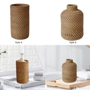 Vase en rotin tressé pour fleurs et plantes