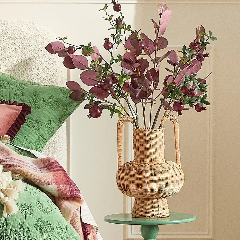 Vase en rotin tressé style nordique L pour table – Image 2