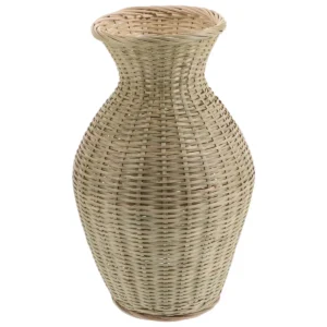 Vase panier en bambou tressé style bohème rustique