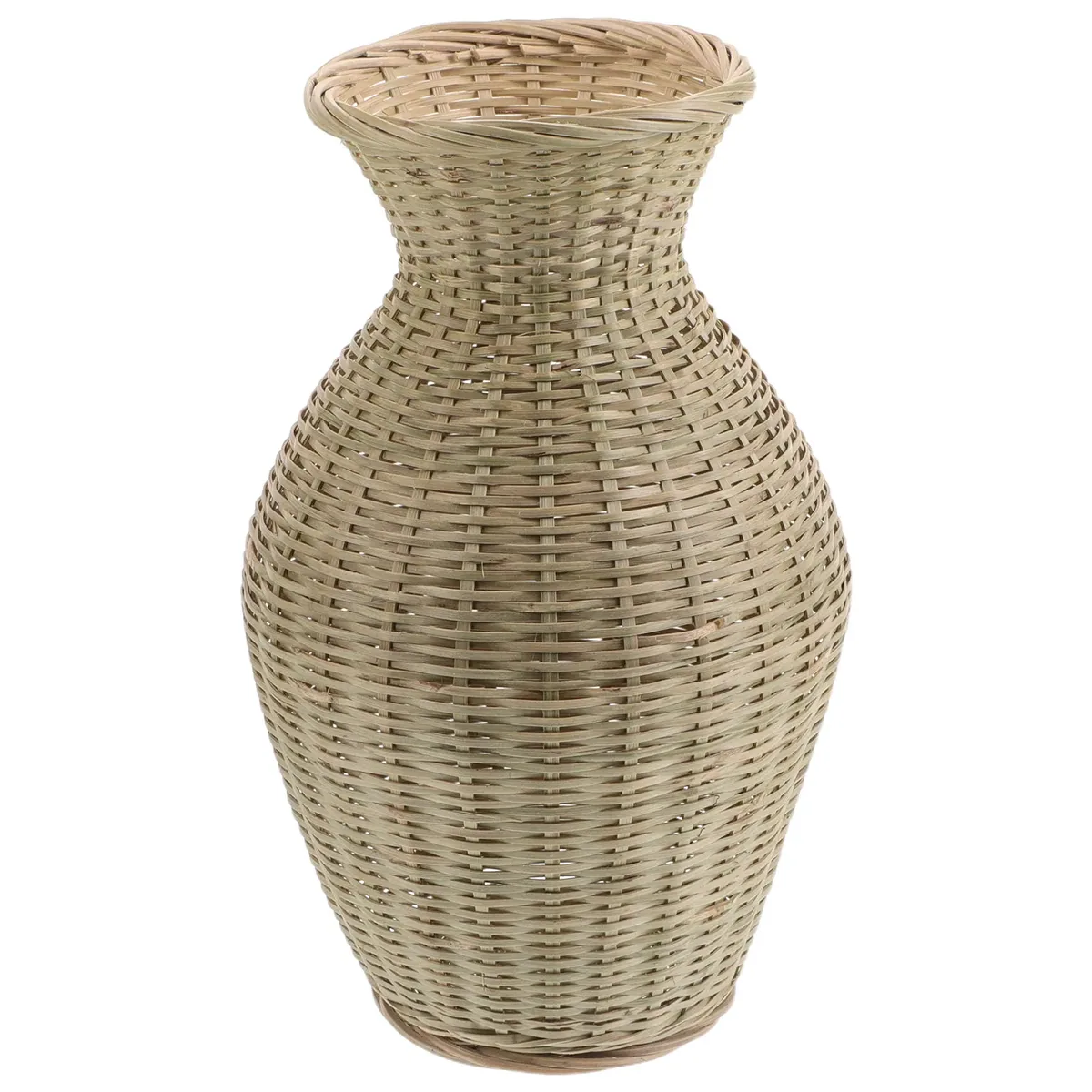 Vase panier en bambou tressé style bohème rustique