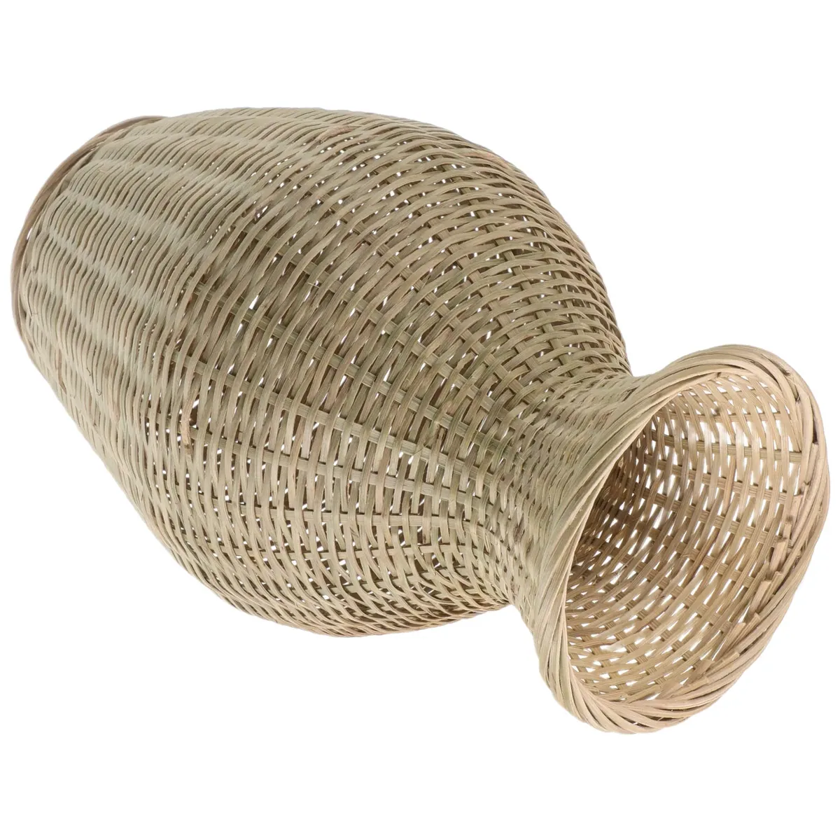 Vase panier en bambou tressé style bohème rustique – Image 3