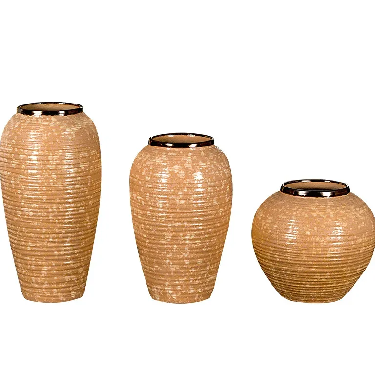 Vase rétro orange pour fleurs séchées simple – Image 4