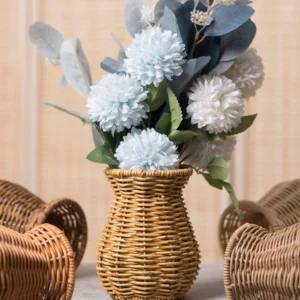 Vase rotin plastique tissé à la main pour fleurs séchées
